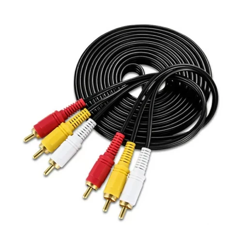 Triple 3x Phono Male To Male Cable Audio Composite Video 3 RCA AV
