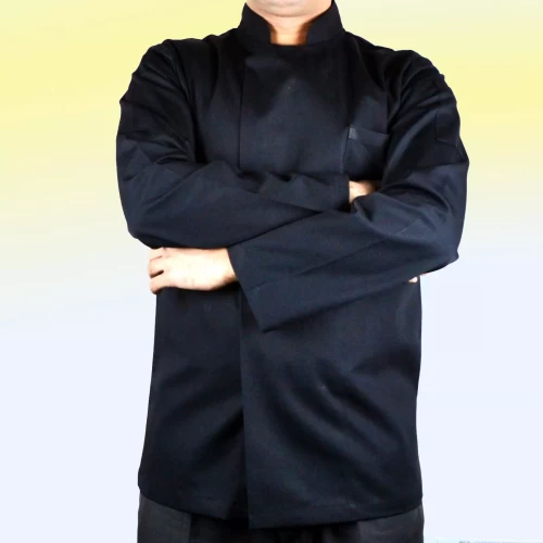 Poly Cotton Chef Jacket white black Long Sleeve Jackets Suitable For Unisex
