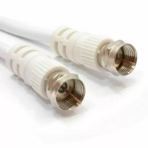 Virgin Media Sky TV coaxial extension cable with satellite coax F plug socket and F lead.