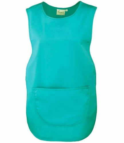 Ladies Workwear Front Pocket Tabard Cleaning Bar Apron Kitchen Colour Uniform