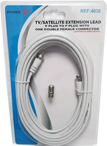 Coaxial satellite cable extension for Virgin Media, Sky TV, broadband - F connector lead.