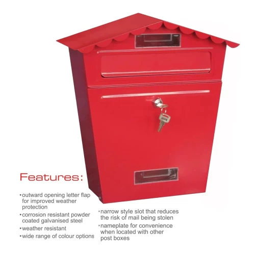 Post Box Red - 35 x 10 x 35cm