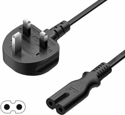 UK Plug Mains Lead TV Power Cable 2 Pin C7