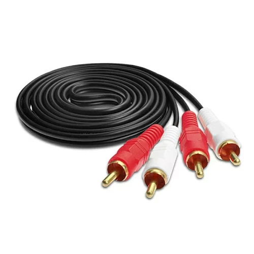 1.5m Twin RED WHITE 2 RCA PHONO Audio LEFT RIGHT Cable Male to Male Lead GOLD