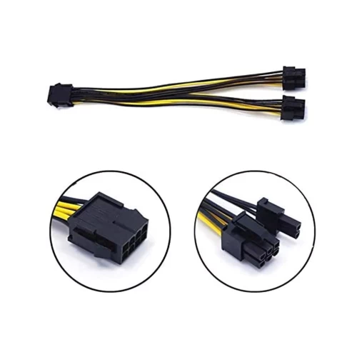 PCI-E 8-pin to 2 x 6+2-pin (6-pin /8-pin) Power Splitter Cable PCIE PCI Express