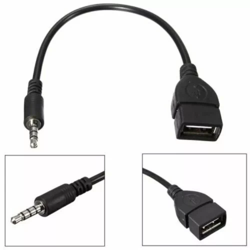 3.5mm Male AUX Audio Plug to USB 2.0 A Female Jack
