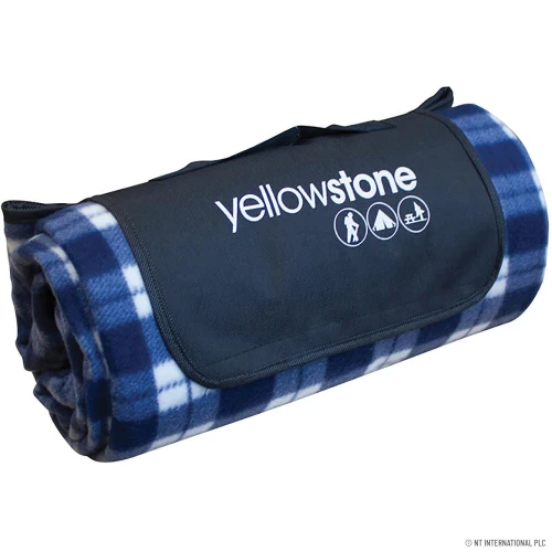 Luxury Fleece Picnic Rug 200x150cm - BLUE TARTAN