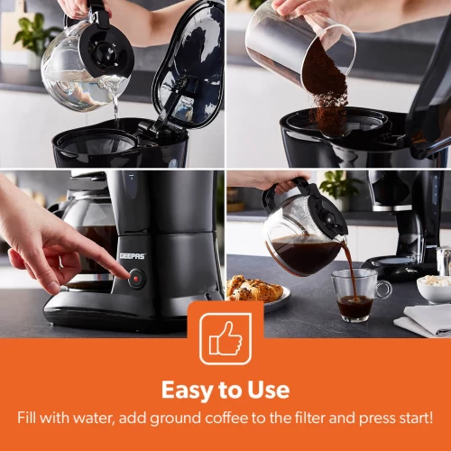 1.5L AUTOMATIC FILTER COFFEE MACHINE WITH GLASS JUG
