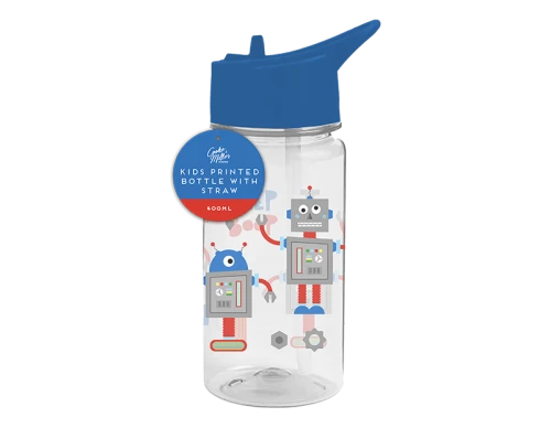Boys Printed Bottle With Straw 400ml