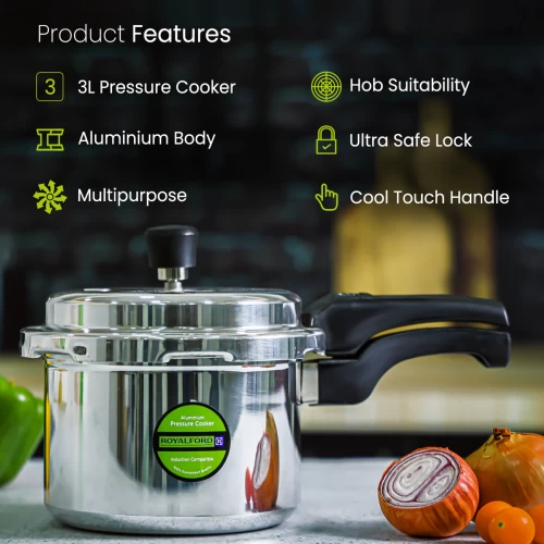 3L LIGHTWEIGHT ALUMINIUM STOVETOP PRESSURE COOKER