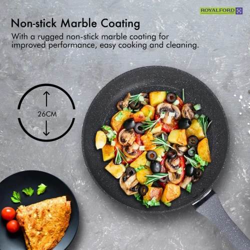 26CM NON-STICK FRYING PAN WITH DURABLE GRANITE COATING