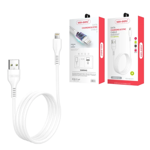USB to Lightning Charging Cable 2.4A White (3 Metre)