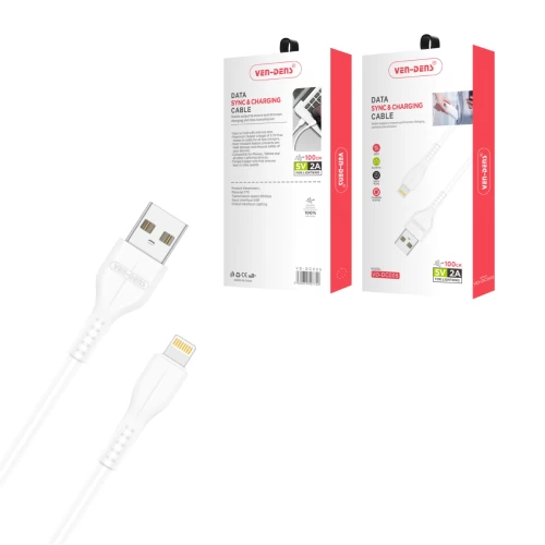 USB to Lightning Charging Cable 2A White (1 Metre)